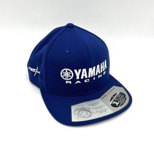 NWT YAMAHA RACING Blue White Embroidered Wool Blend Snap Back Hat